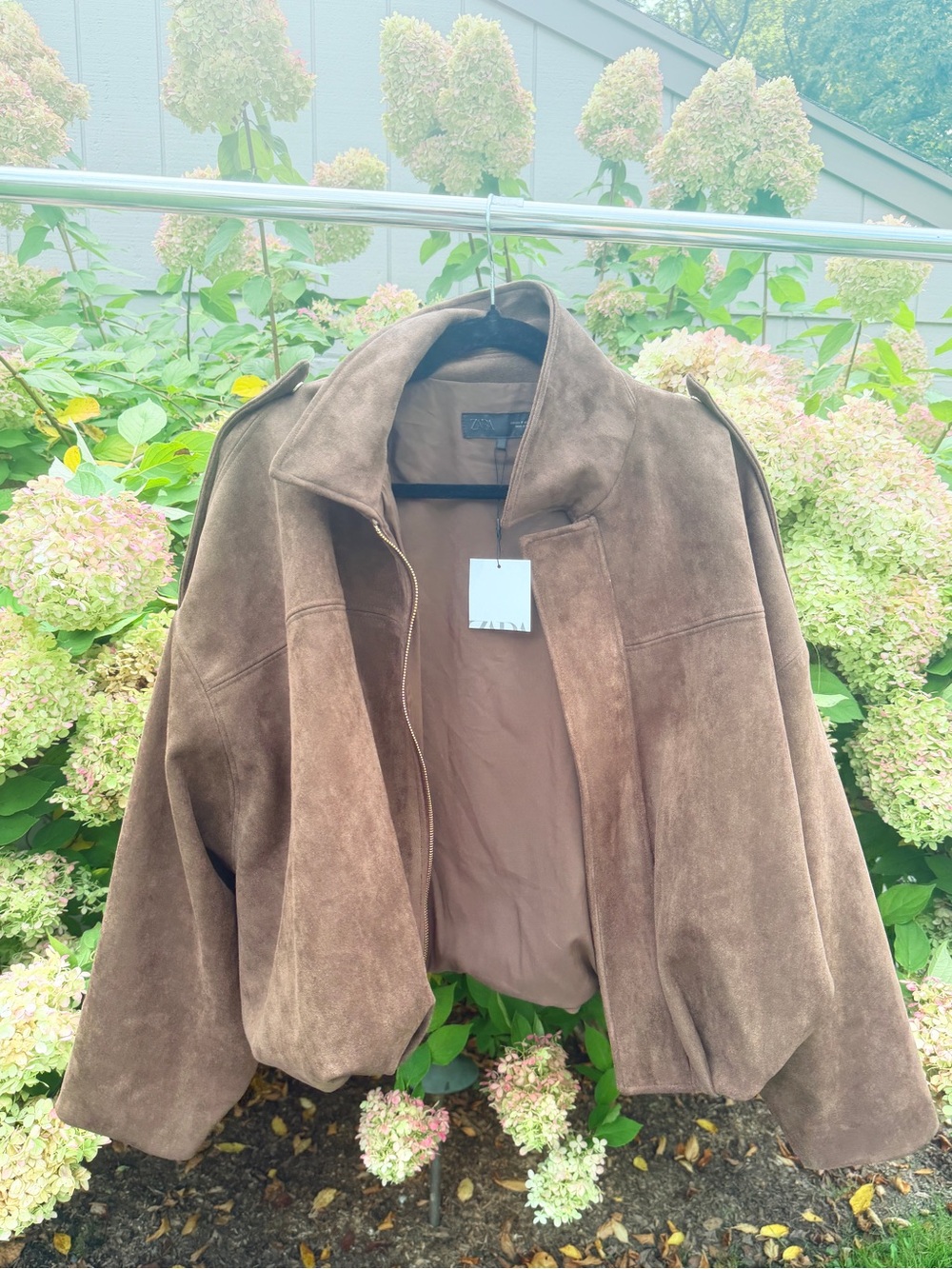Zara Brown Suede Bomber Jacket - Men